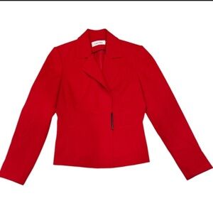 Calvin Klein Woman's Classic Red Blazer EUC,‎ size 4.